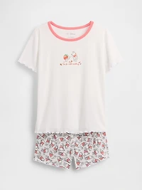 Kids Winnie The Pooh Recycled Rib PJ Short Set