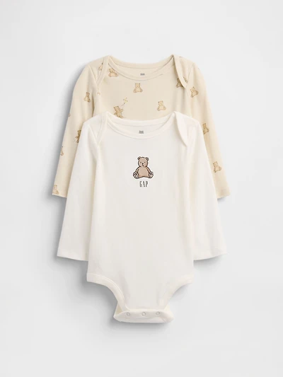 Baby Organic Cotton Brannan Bear Bodysuit (2-Pack)