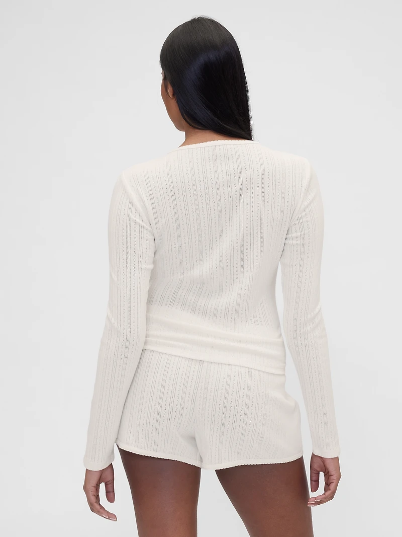 Gap × Summer Fridays Pointelle Henley PJ Top