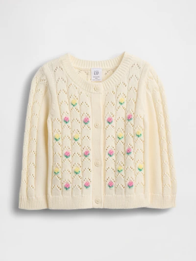 Baby Floral Pointelle Cardigan