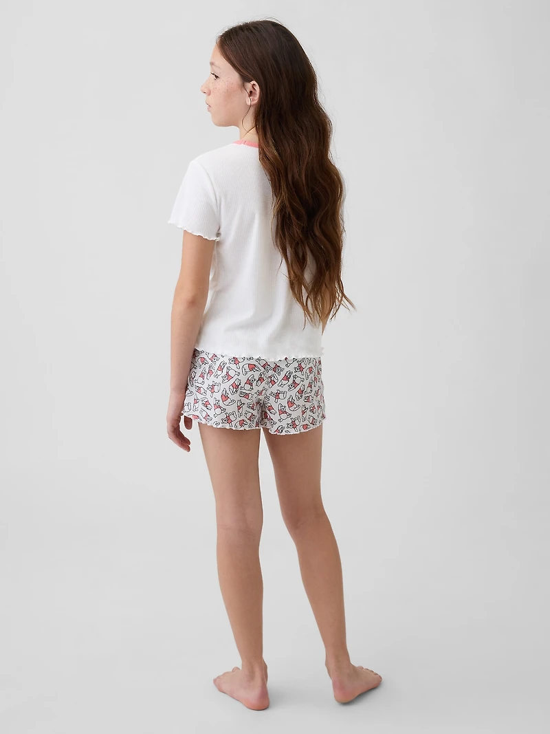 Kids Winnie The Pooh Recycled Rib PJ Short Set