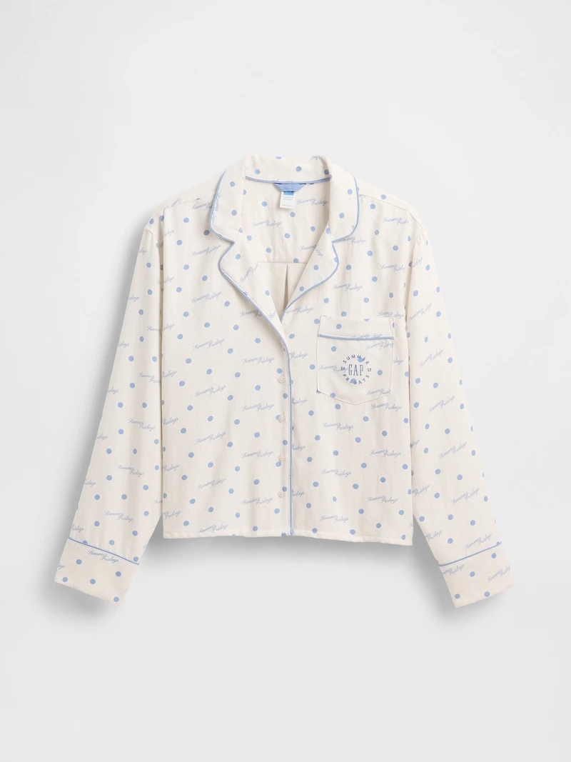 Gap × Summer Fridays Relaxed Flannel Dotted PJ Shirt