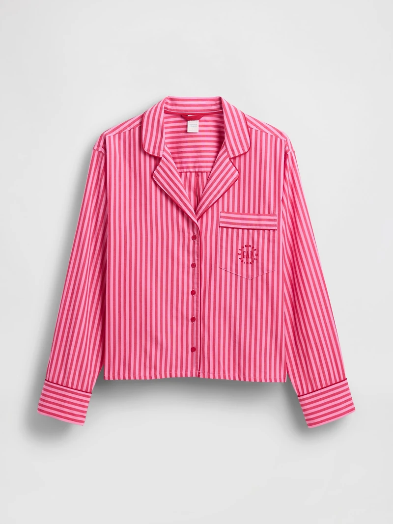 Gap × Summer Fridays Relaxed Poplin Stripe PJ Shirt