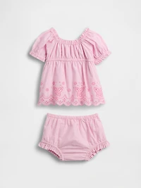 Baby Embroidered Butterfly Outfit Set