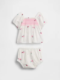 Baby Smocked Strawberry Outfit Set