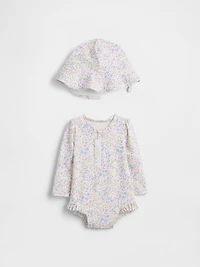 Baby Floral Rash Guard Swim Set