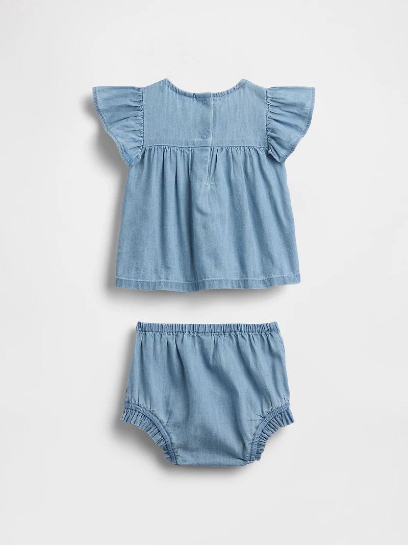 Baby Denim Embroidered Outfit Set