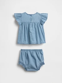 Baby Denim Embroidered Outfit Set