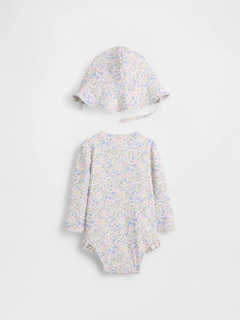 Baby Floral Rash Guard Swim Set