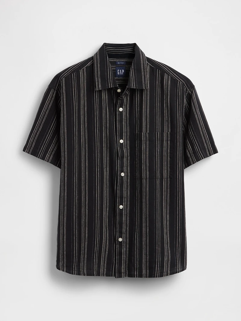 Textured Linen-Cotton Shirt