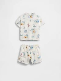 Baby Winnie The Pooh Cotton Gauze Outfit Set