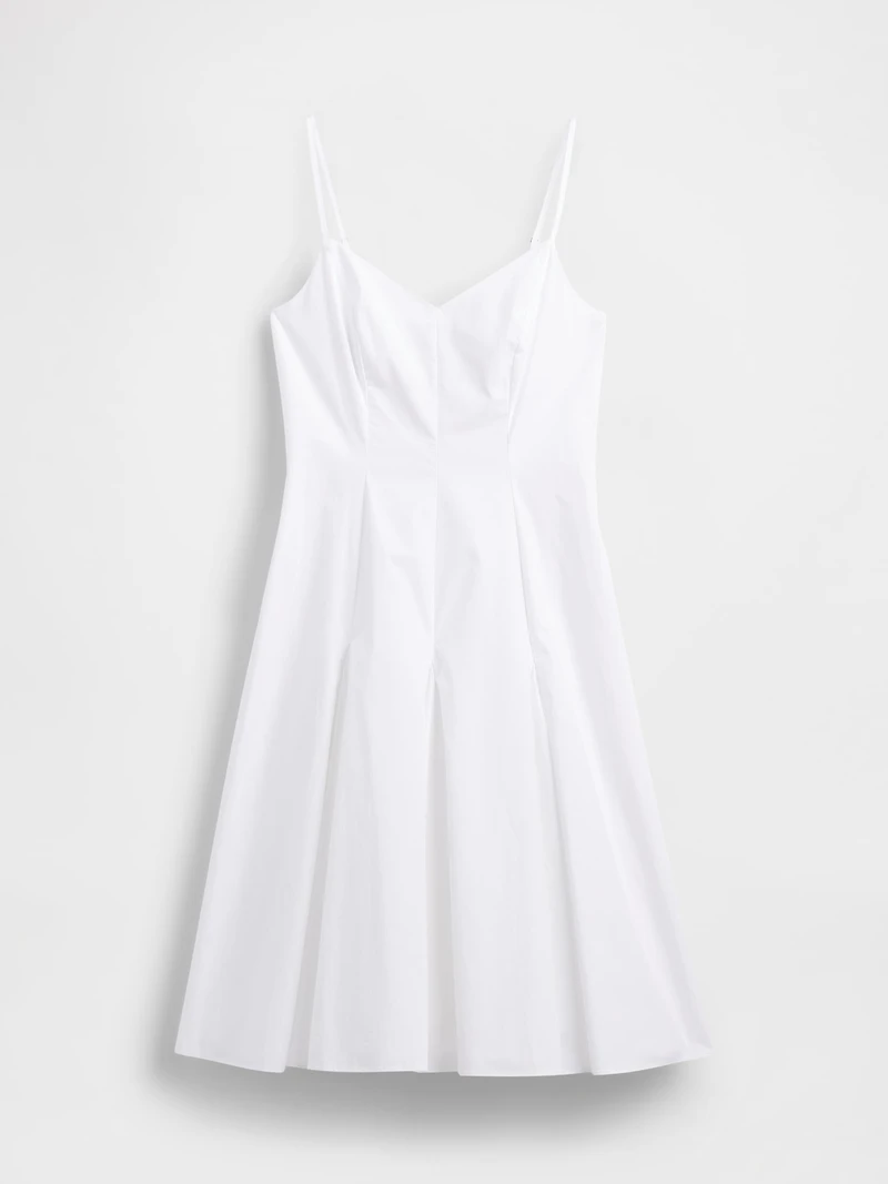 Seamed V-Neck Midi Dress