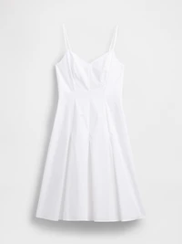 Seamed V-Neck Midi Dress