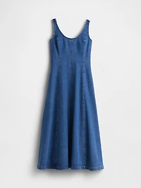 Denim Scoop Neck Maxi Dress