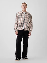 Sunwashed Twill Straight-Hem Shirt