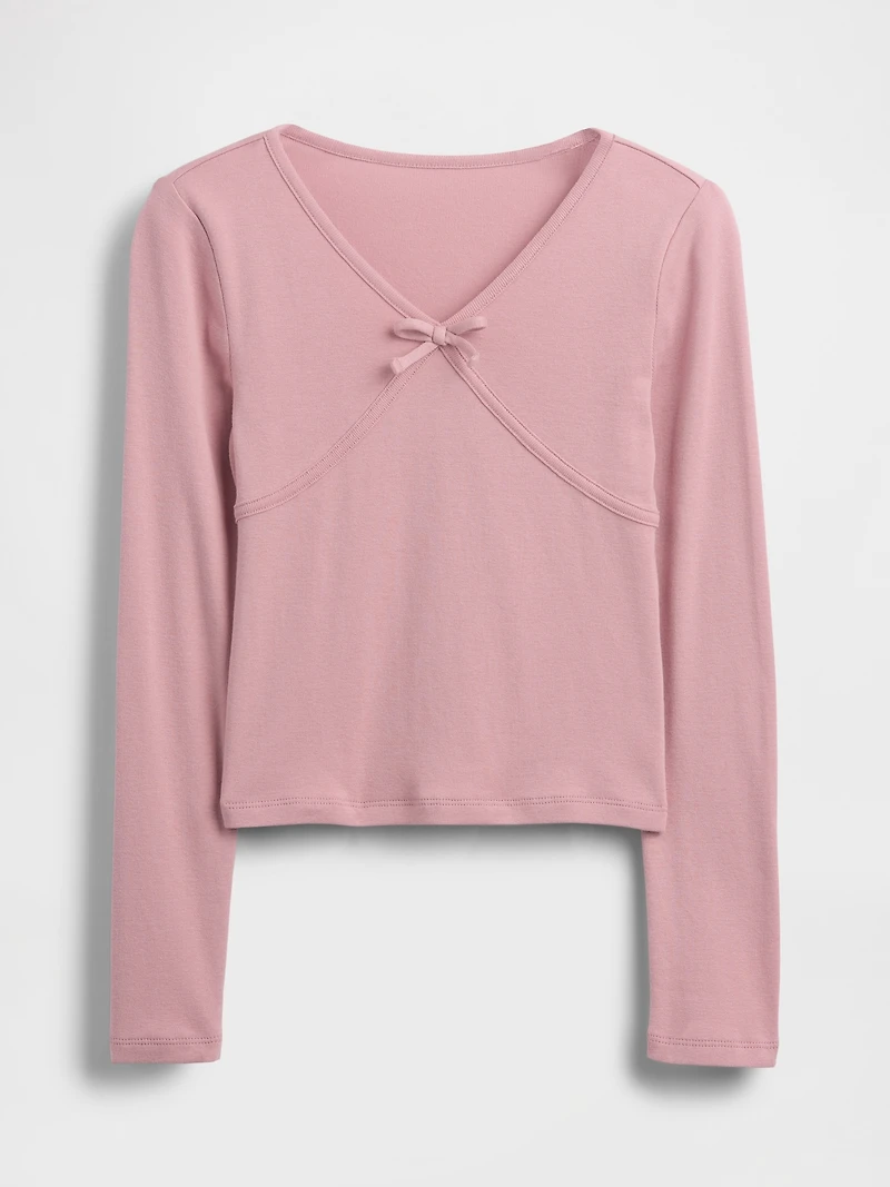 Kids Cross Front Bow T-Shirt