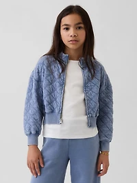 Kids Oversized Quilted Zip Jacket
