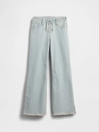 Kids Low Rise Lace-Up Relaxed Flare Jeans