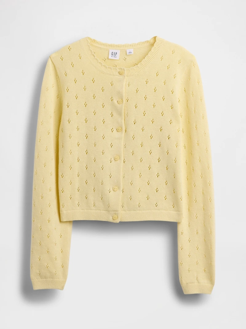 Kids Pointelle Cardigan Sweater