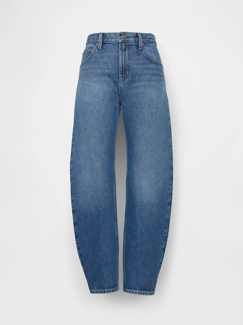 Mid Rise Slim Barrel Jeans