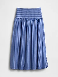 Poplin Drop-Waist Maxi Skirt