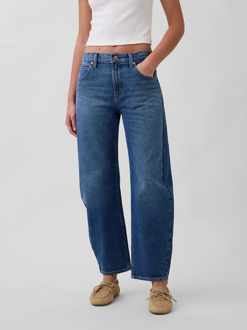Mid Rise Slim Barrel Jeans