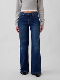Mid Rise Stride Wide-Leg Jeans