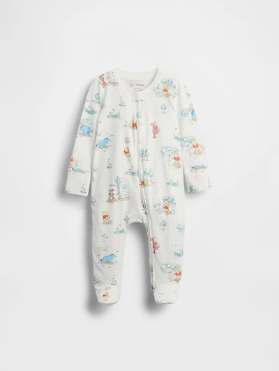 Baby Winnie The Pooh Organic Cotton Footed One-Piece