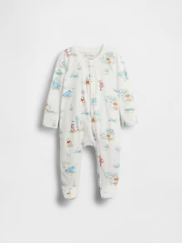 Baby Winnie The Pooh Organic Cotton Footed One-Piece