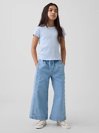 Kids High Rise Stride Easy Wide-Leg Ankle Jeans