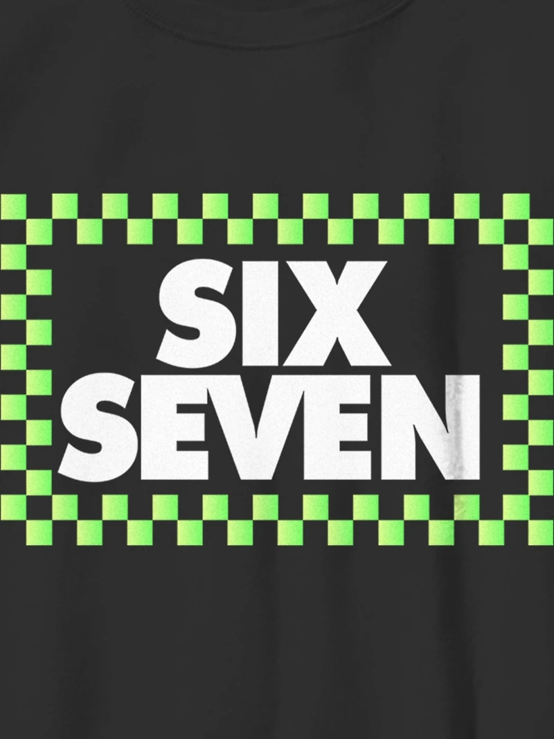 Kids Six Seven Checkered Graphic T-Shirt