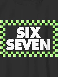 Kids Six Seven Checkered Graphic T-Shirt