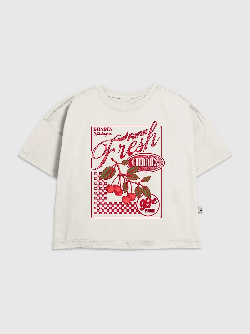 Kids Farm Fresh Cherries Graphic T-Shirt