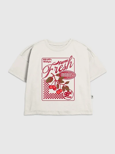 Kids Farm Fresh Cherries Graphic T-Shirt