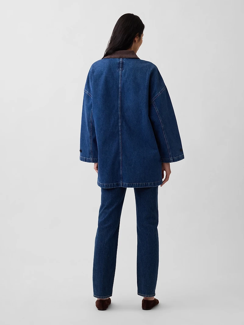 Oversized Denim Car Coat