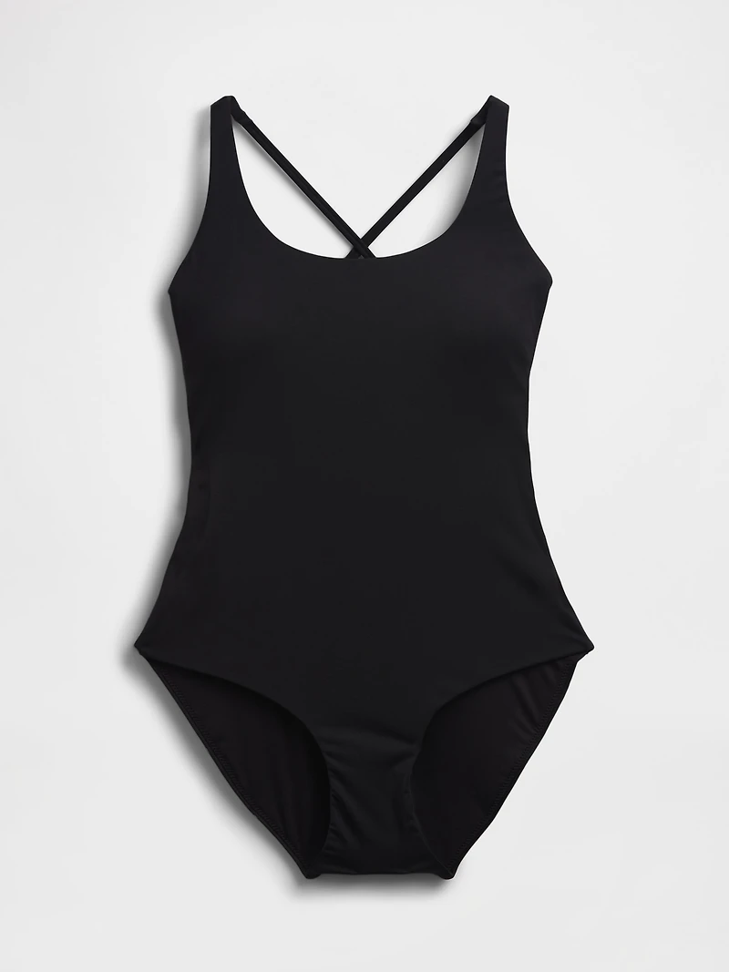 Cross-Back One-Piece Swimsuit