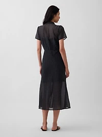 Sheer Midi Shirtdress