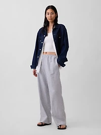 Linen-Blend Relaxed Wide-Leg Pants