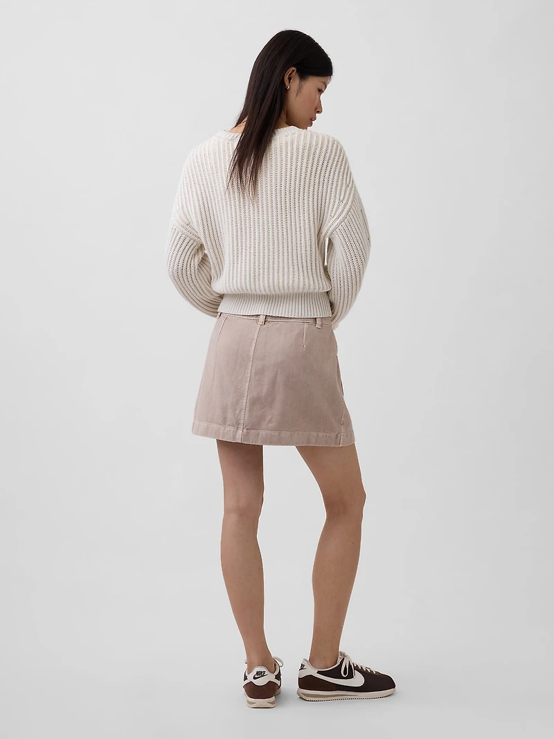 Mid Rise Cargo Mini Skort