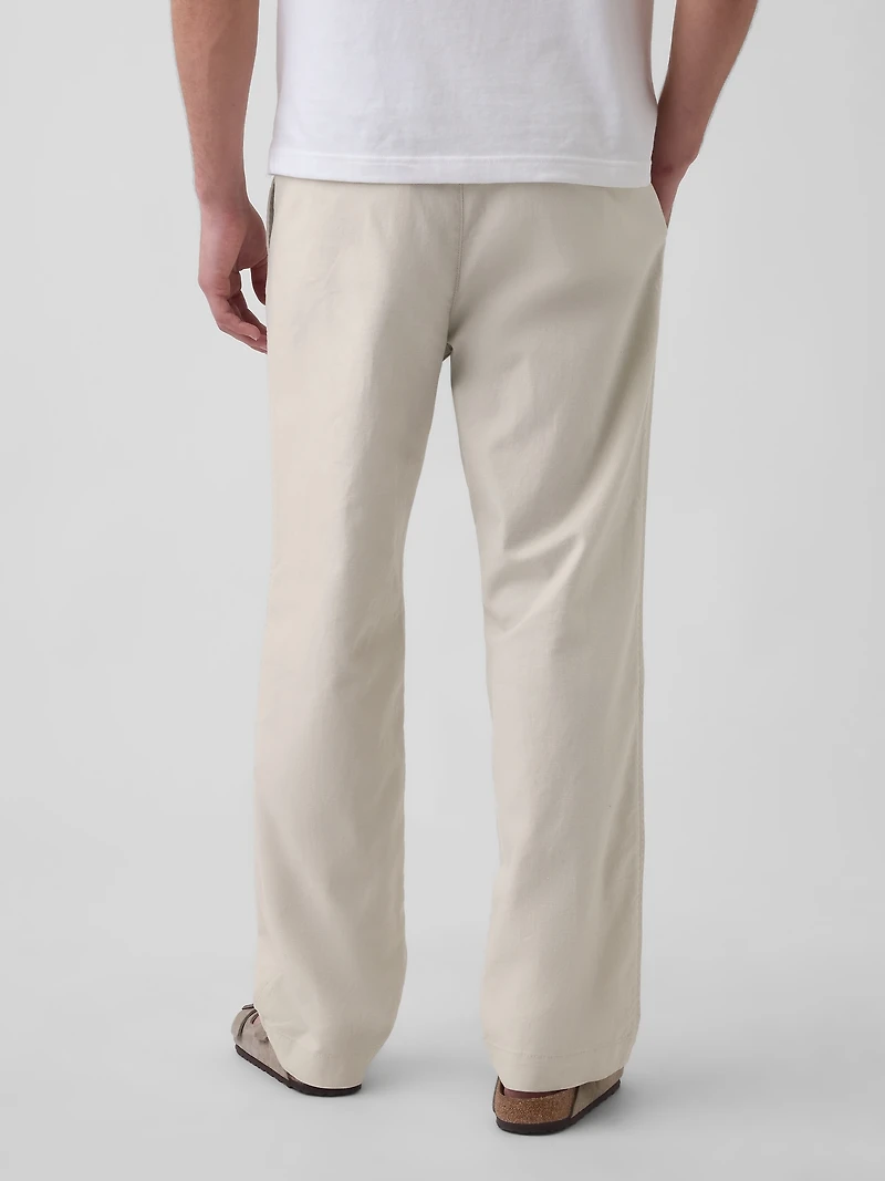 Linen-Cotton Relaxed Taper Pants
