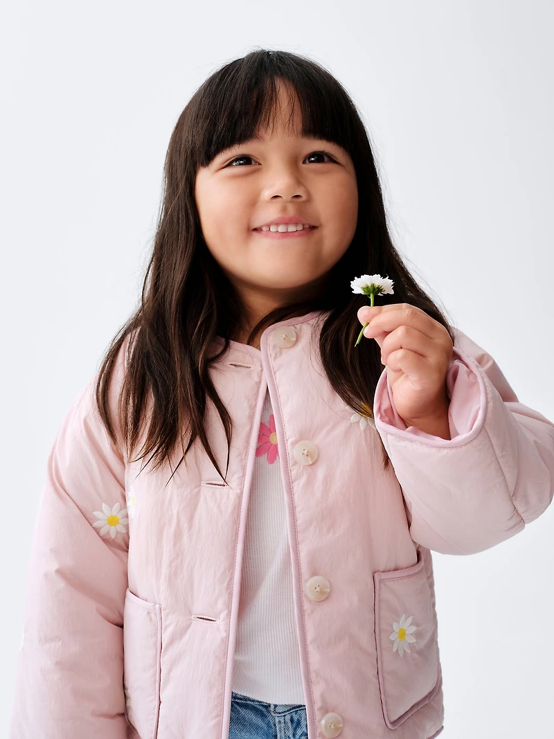 Baby & Toddler Floral Embroidered Quilted Jacket