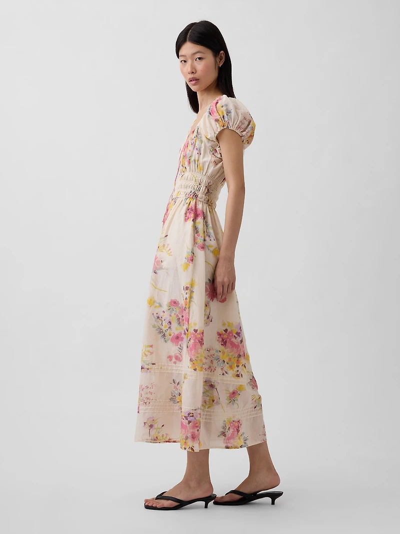 Voile Smocked Waist Maxi Dress