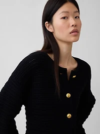 100% Cotton Textured Sweater Jacket