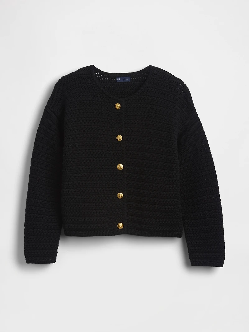 100% Cotton Textured Sweater Jacket