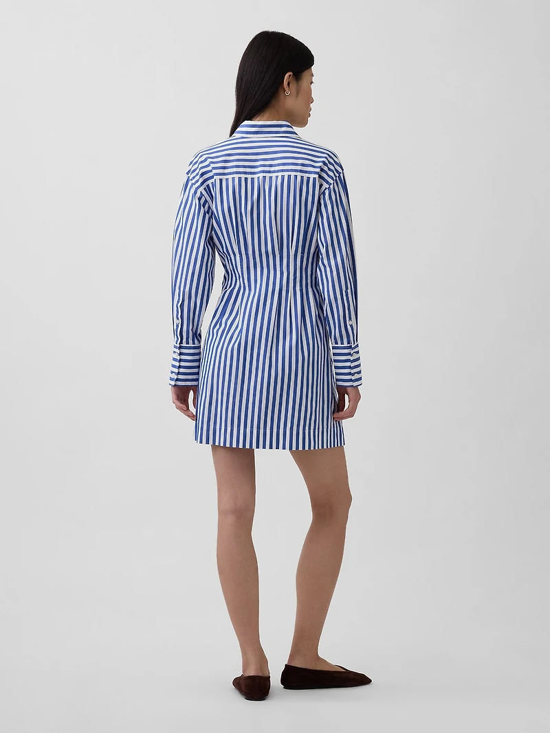 Pleated Mini Shirtdress