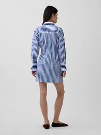 Pleated Mini Shirtdress