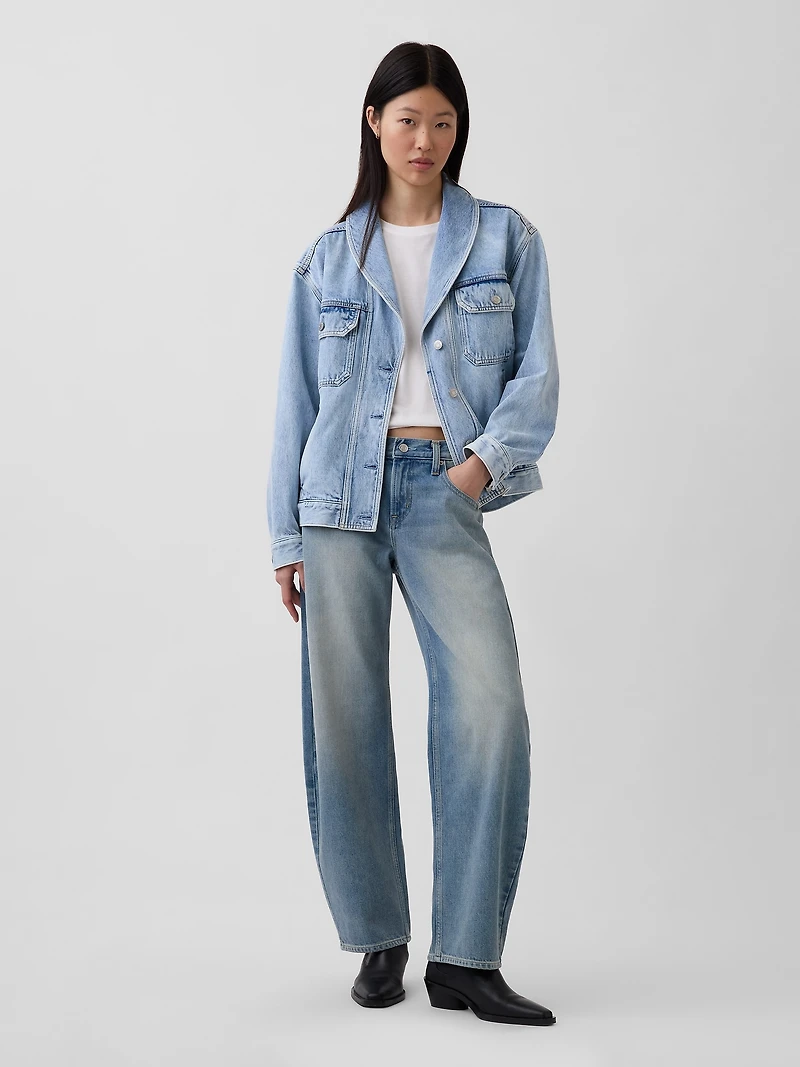 Denim Oversized Shawl Jacket