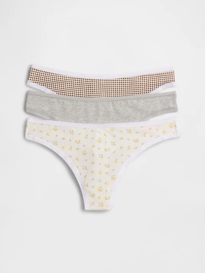 Organic Stretch Cotton Thong (3-Pack