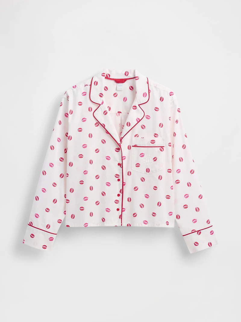 Gap × Summer Fridays Relaxed Poplin Kiss PJ Shirt