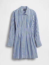 Pleated Mini Shirtdress